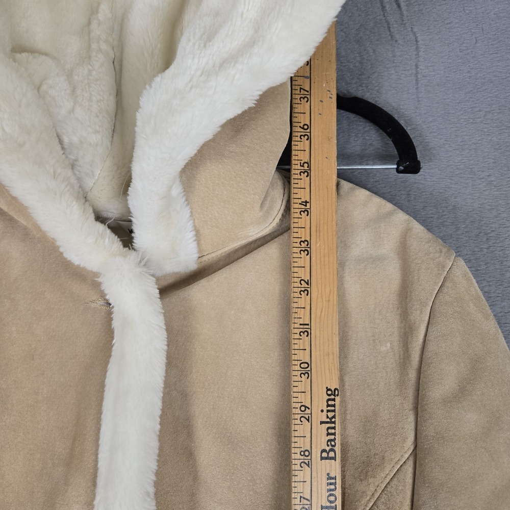 Marvin Richards Jacket Women Small Brown Genuine Leather Long Coat Suede Leather - Picture 7 of 9